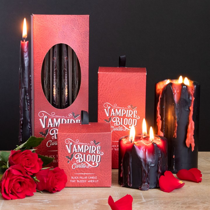 Small Vampire Blood Wax Pillar Unscented Candle