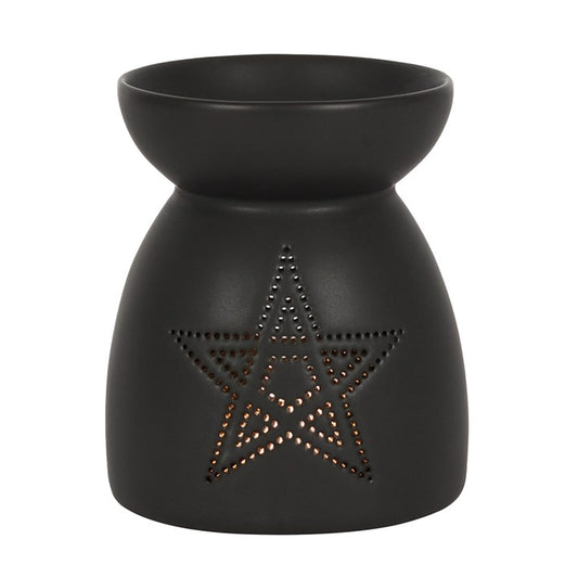 Black Pentagram Oil Burner | Witchy Wax Melt Warmer