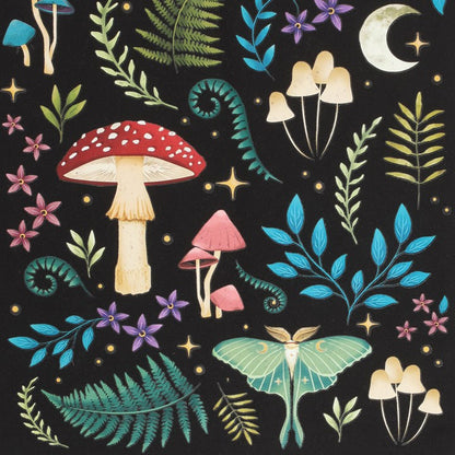 *Dark Forest Print Polycotton Tote Bag (6/24)