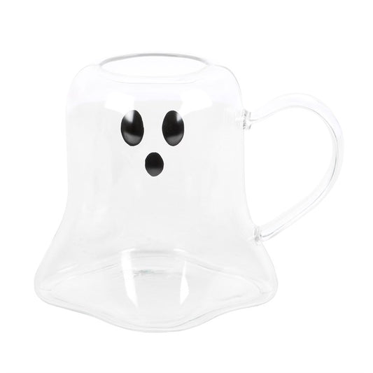 Ghost Glass Mug 600ml | Cute Halloween Drinkware UK