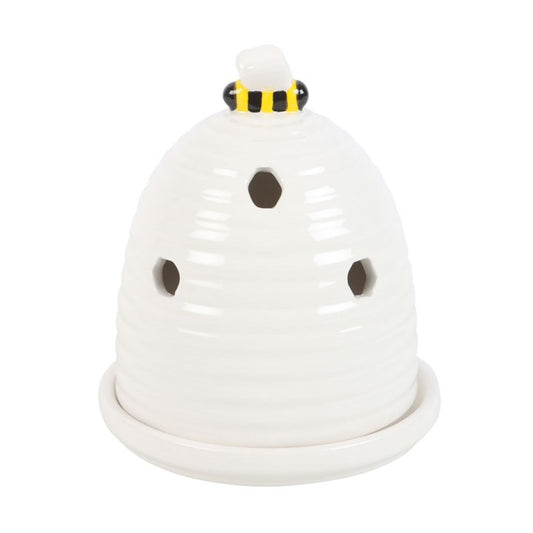 White Beehive Incense Cone Holder