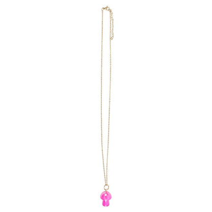 Pink Aura Crystal Mushroom Necklace Greeting Card