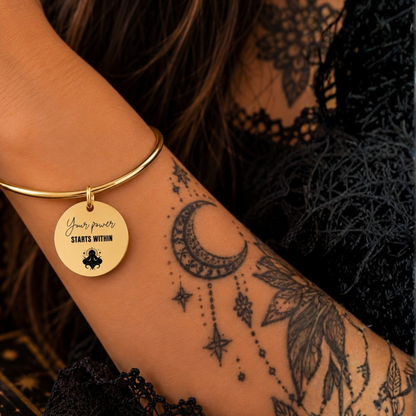 Your Power Starts Within Gold Bangle | Spiritual Bracelet