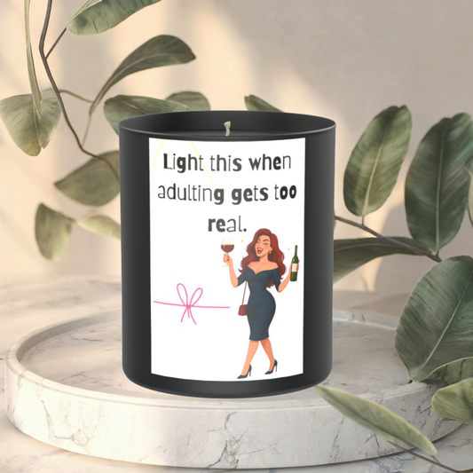 Light This When Adulting Gets Too Real 200g Black Candle ‘Dark Noir’