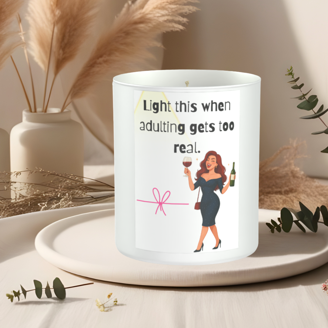 Light This When Adulting Gets Too Real 200g White candle ‘Sandy Bay'