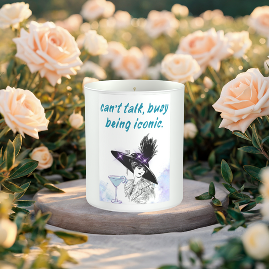 Can't Talk Busy Being Iconic 200g White candle ‘Sandy Bay'