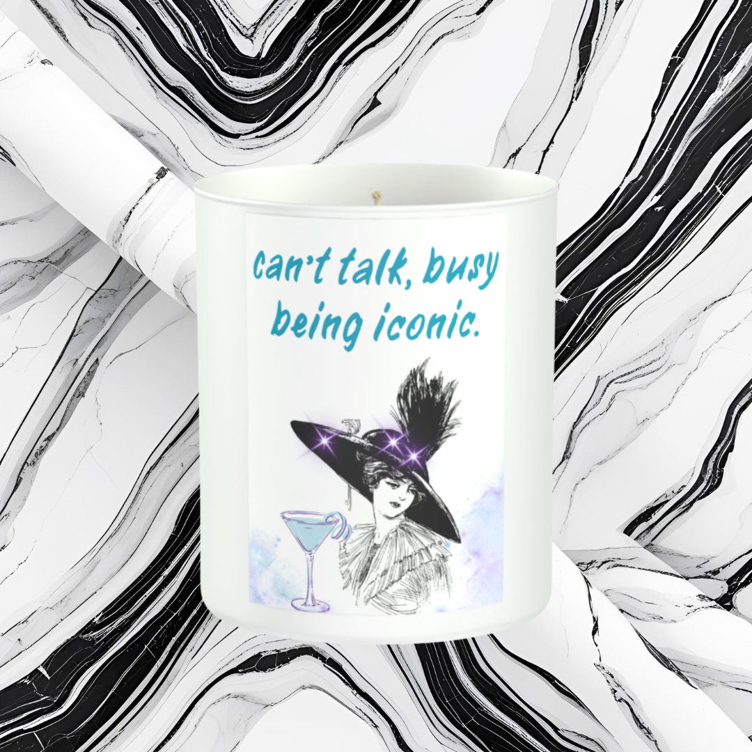 Can't Talk Busy Being Iconic 200g White candle ‘Sandy Bay'