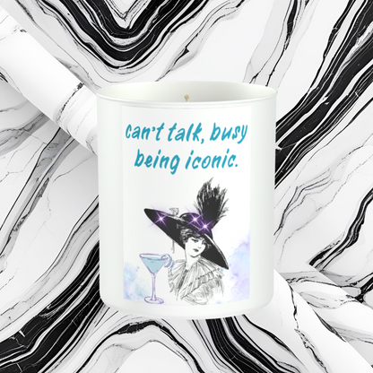 Can't Talk Busy Being Iconic 200g White candle ‘Sandy Bay'