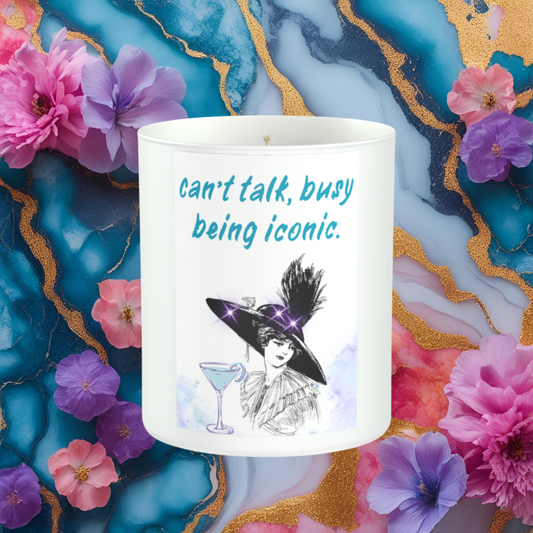 Can't Talk Busy Being Iconic 200g White candle ‘Sandy Bay'
