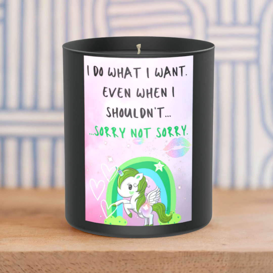 I Do What I Want Unicorn 200g Black Candle ‘Dark Noir’