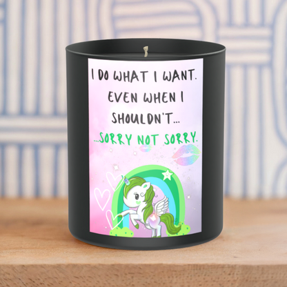 I Do What I Want Unicorn 200g Black Candle ‘Dark Noir’