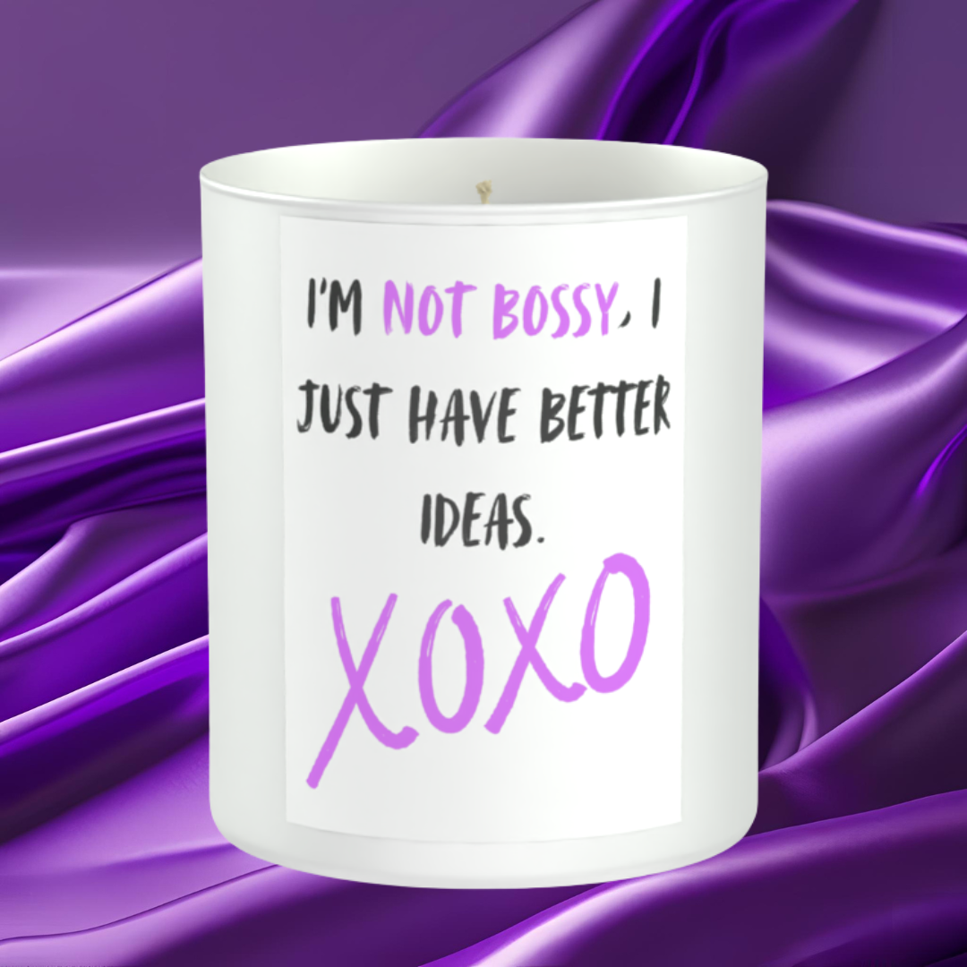 I Am Not Bossy 200g White candle ‘Sandy Bay'