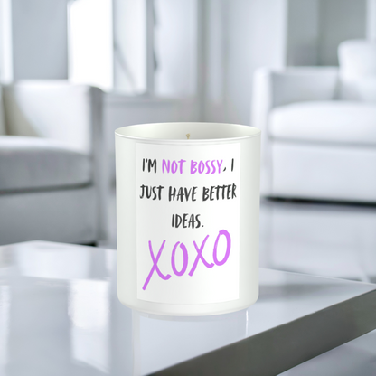 I Am Not Bossy 200g White candle ‘Sandy Bay'