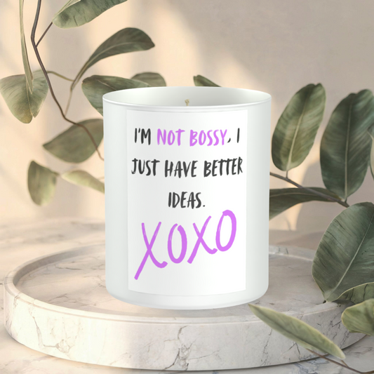 I Am Not Bossy 200g White candle ‘Sandy Bay'