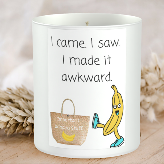 Important Banana Stuff 200g White candle ‘Sandy Bay'
