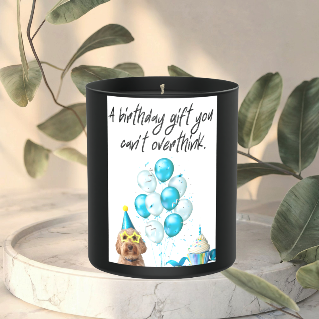 Funny Dog Birthday 200g Black Candle ‘Dark Noir’