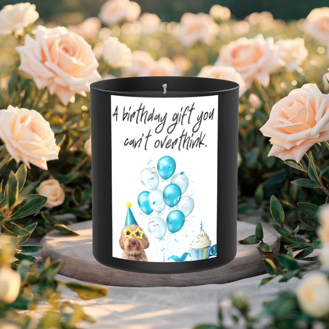 Funny Dog Birthday 200g Black Candle ‘Dark Noir’