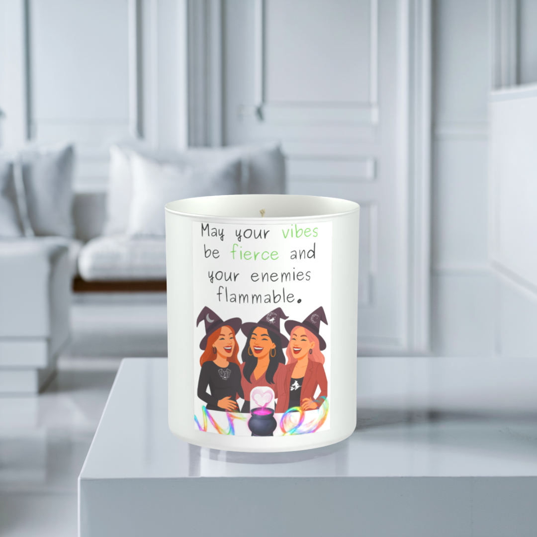 May Your Vibes Be Fierce 200g White candle ‘Sandy Bay'