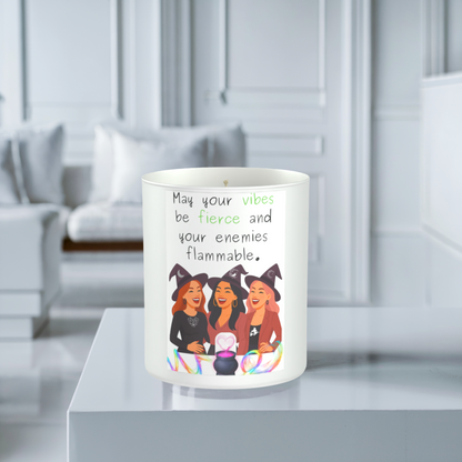 May Your Vibes Be Fierce 200g White candle ‘Sandy Bay'