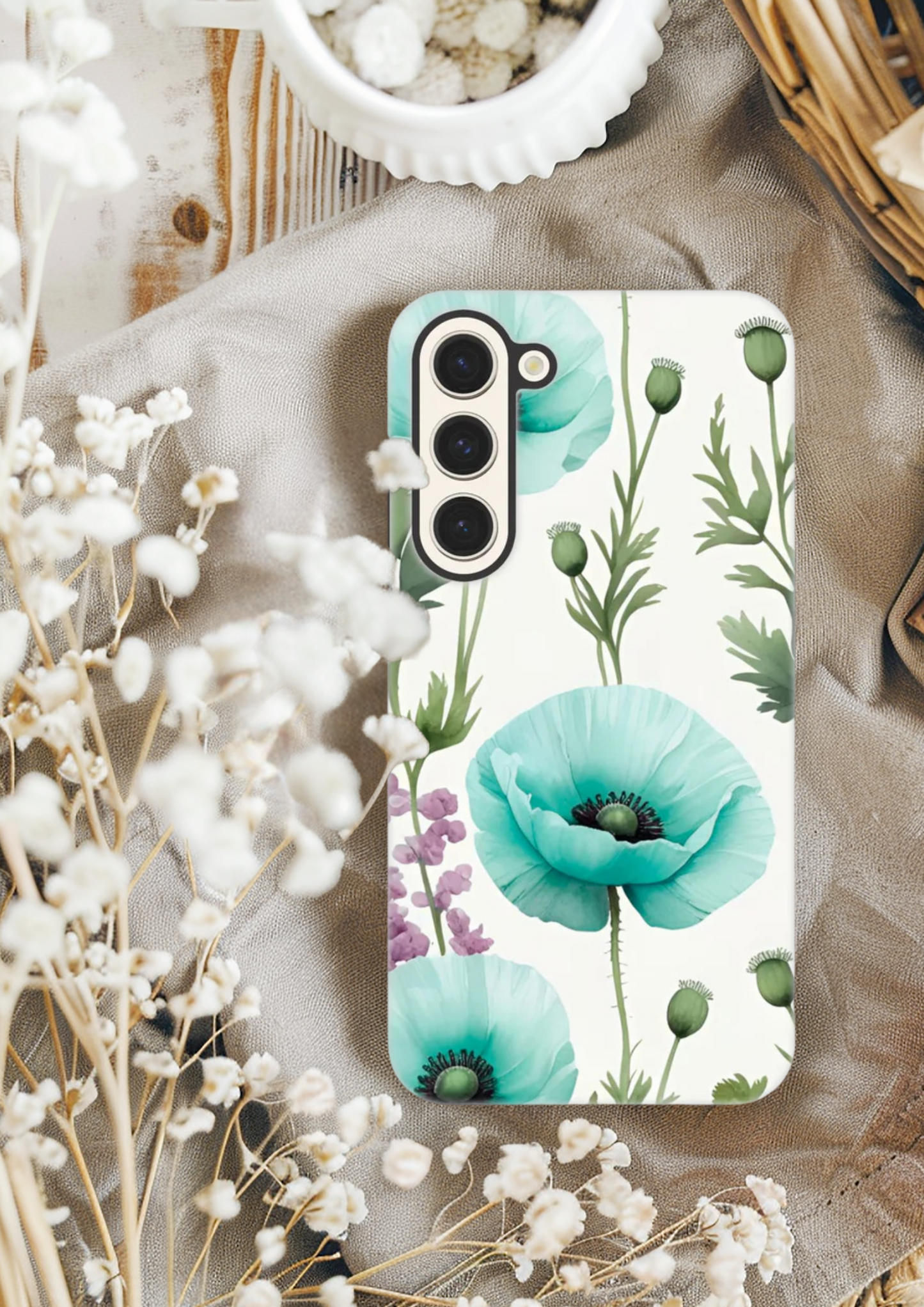 Turquoise Wildflower Tough Case For Samsung Galaxy