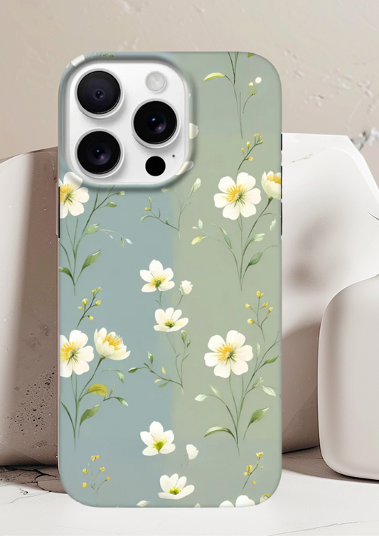 Wild Bloom Green & Blue Floral Tough Phone Case For I Phone