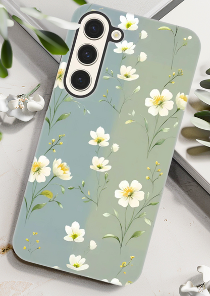 Wild Bloom Green & Blue Floral Tough Phone Case For Samsung Galaxy