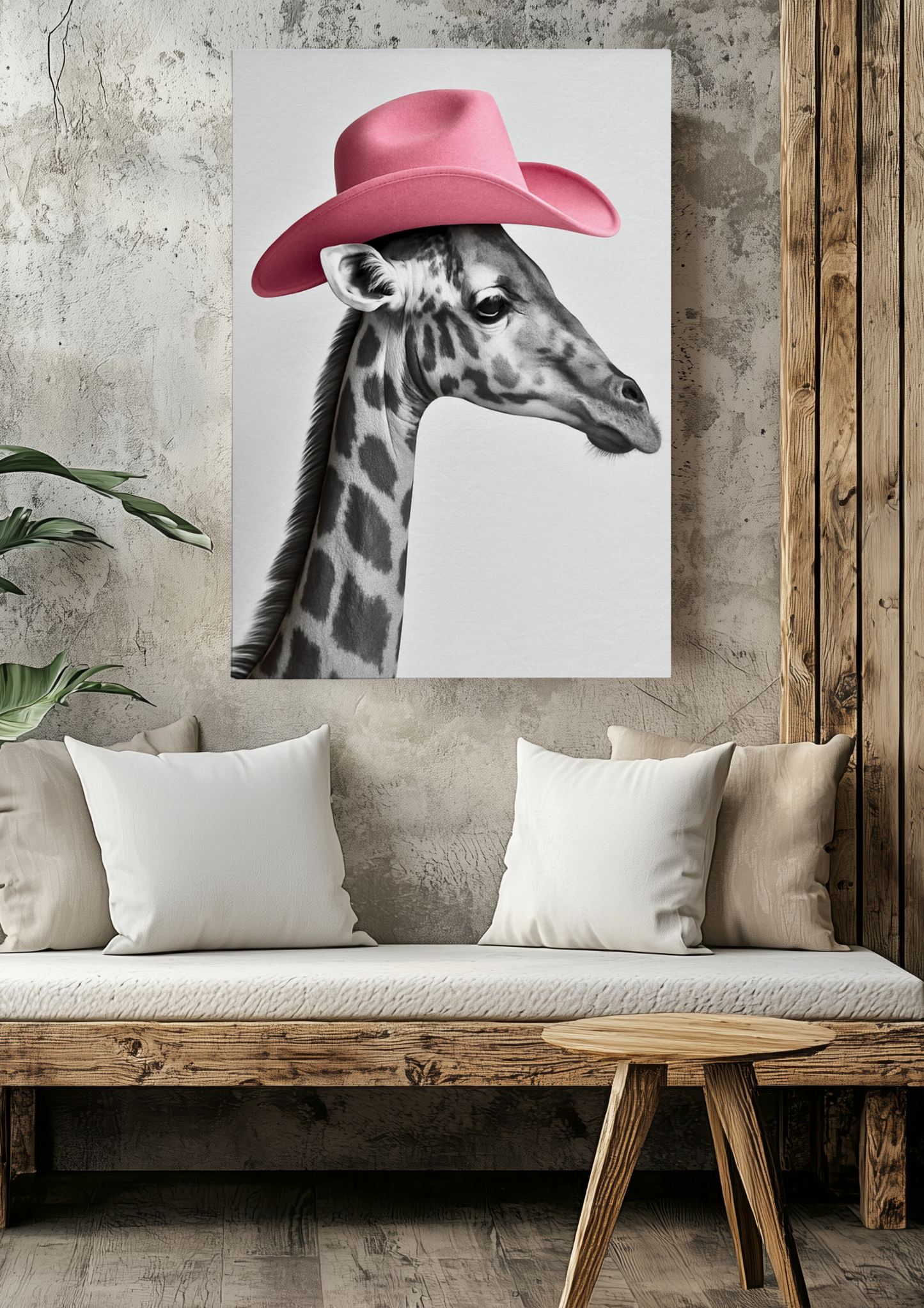“Cowgirl Chic” Giraffe Canvas Print