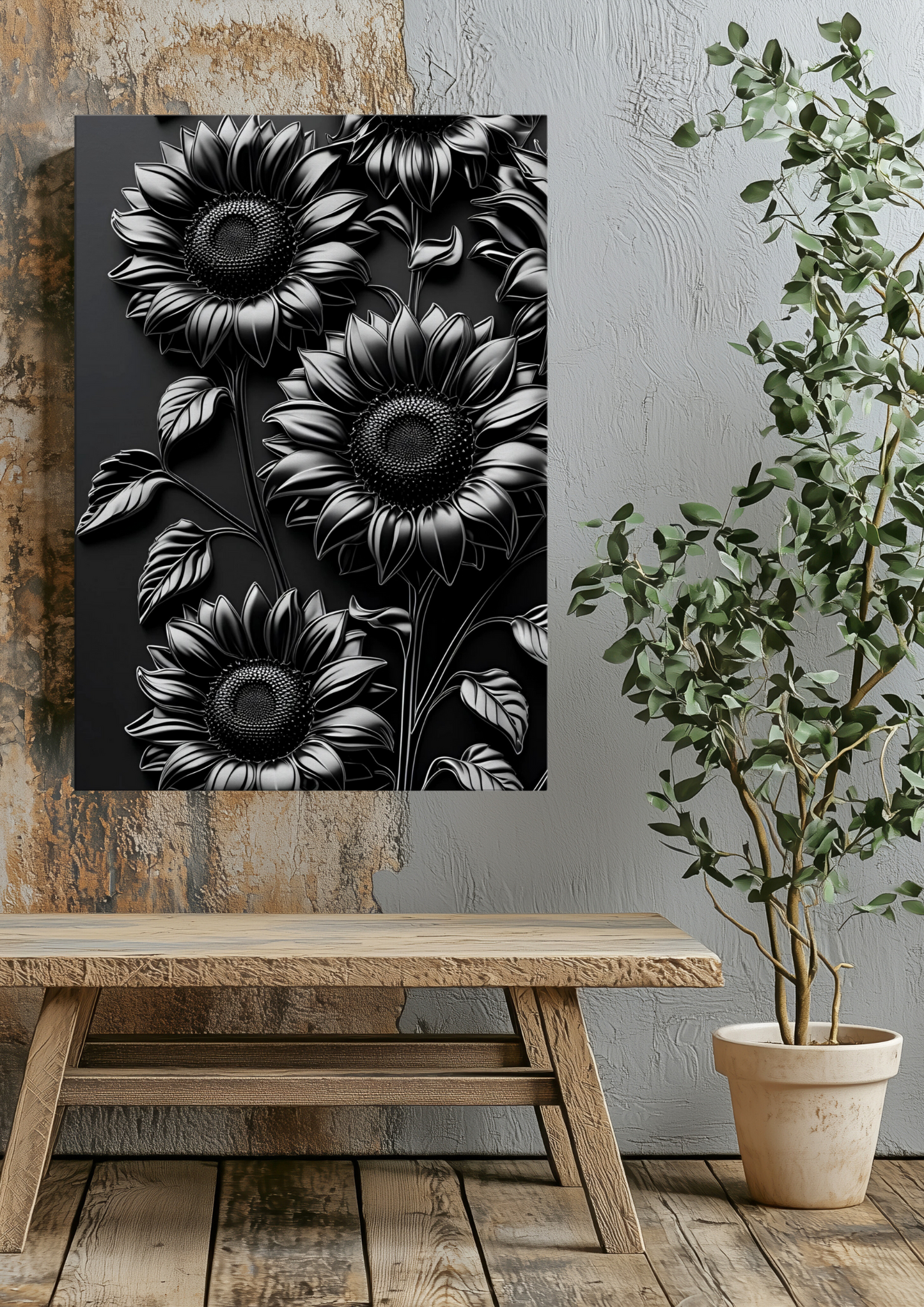 Shadow Sunflower Canvas