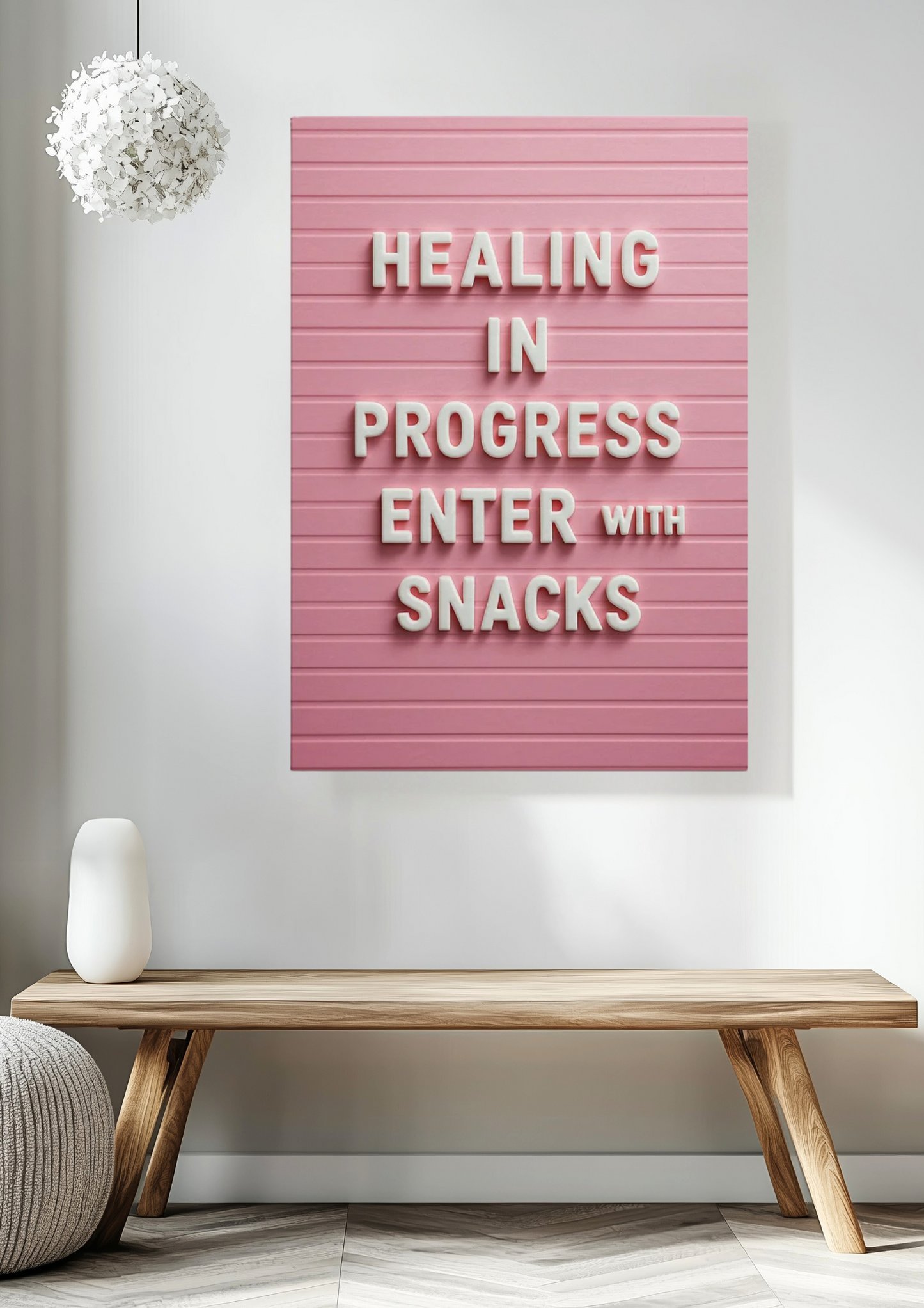 Healing In Progress Enter With Snacks Canvas