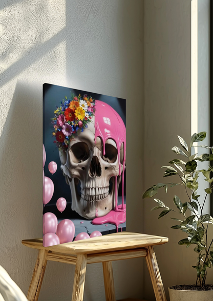 Floral Rebellion Skull Canvas
