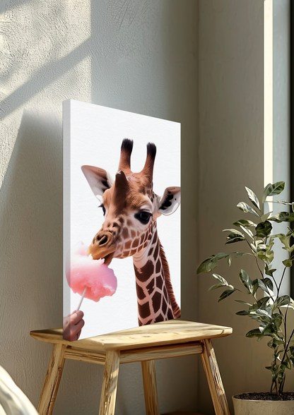 Giraffe Candy floss Canvas