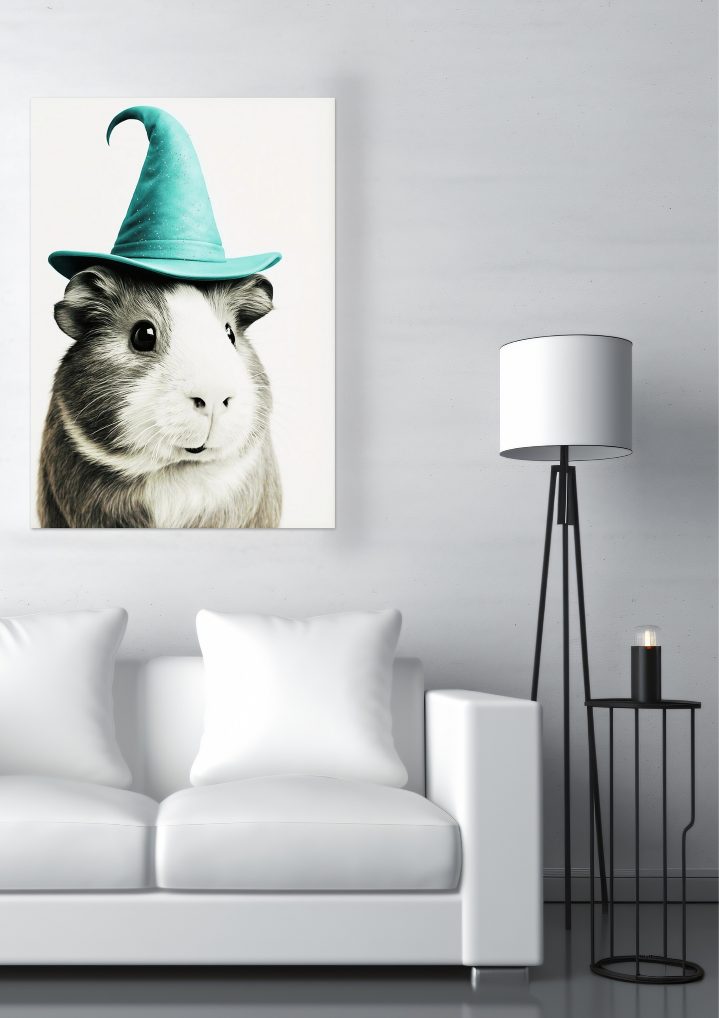 Guinea pig Witches Hat Fine Art Poster