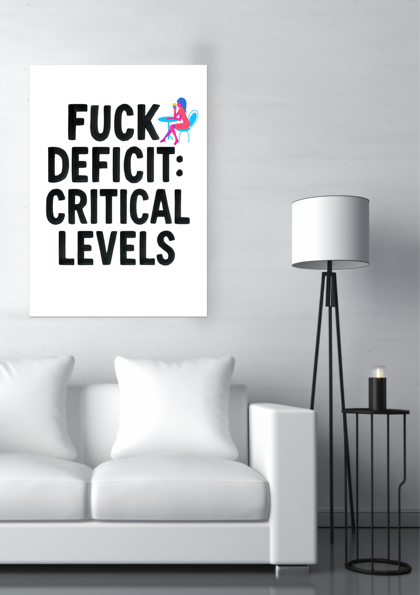 F*ck Deficit: Critical Levels Fine Art Poster