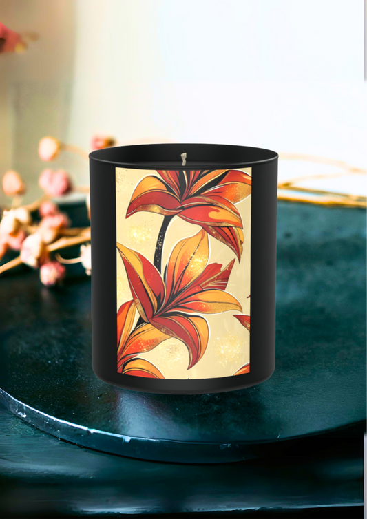 Smouldering petals, golden heat, and confident chaos 200g Black Candle ‘Dark Noir’
