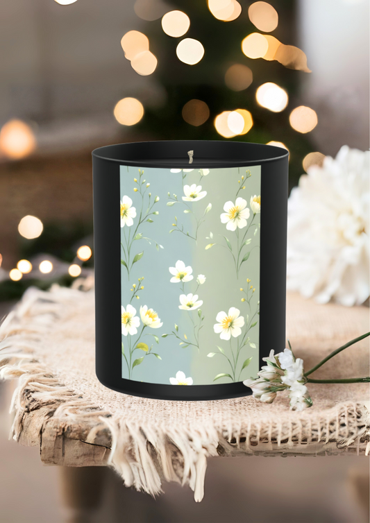 Dewy florals, earthy enchantment, and peaceful power 200g Black Candle ‘Dark Noir’