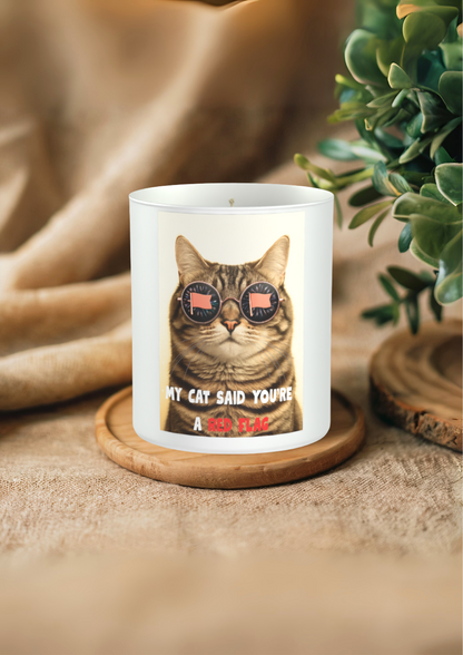 My Cat Said You’re a Red Flag 200g White candle ‘Sandy Bay'