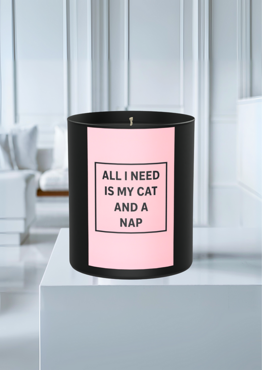All I Need is a Cat and a Nap 200g Black Candle ‘Dark Noir’