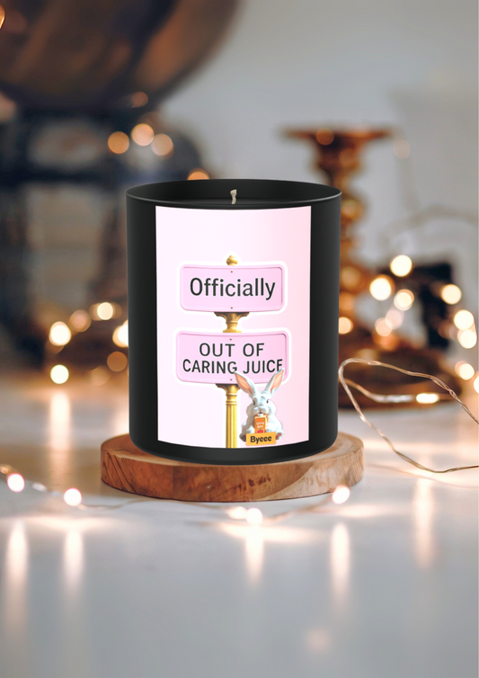 Out Of Caring Juice Bunny 200g Black Candle ‘Dark Noir’