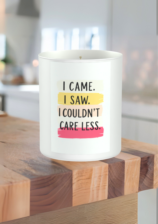 I Came. I Saw. I Couldn’t Care Less 200g White candle ‘Sandy Bay'
