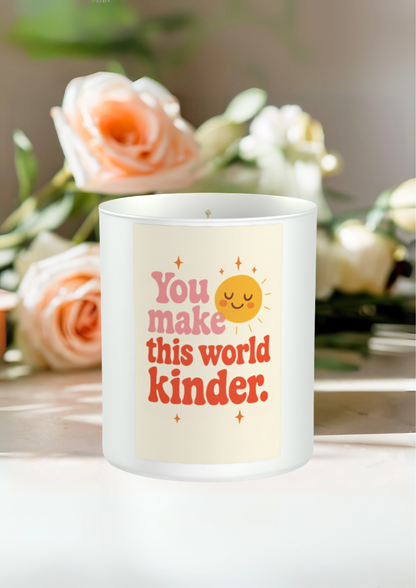 You make this world kinder. 200g White candle ‘Sandy Bay'