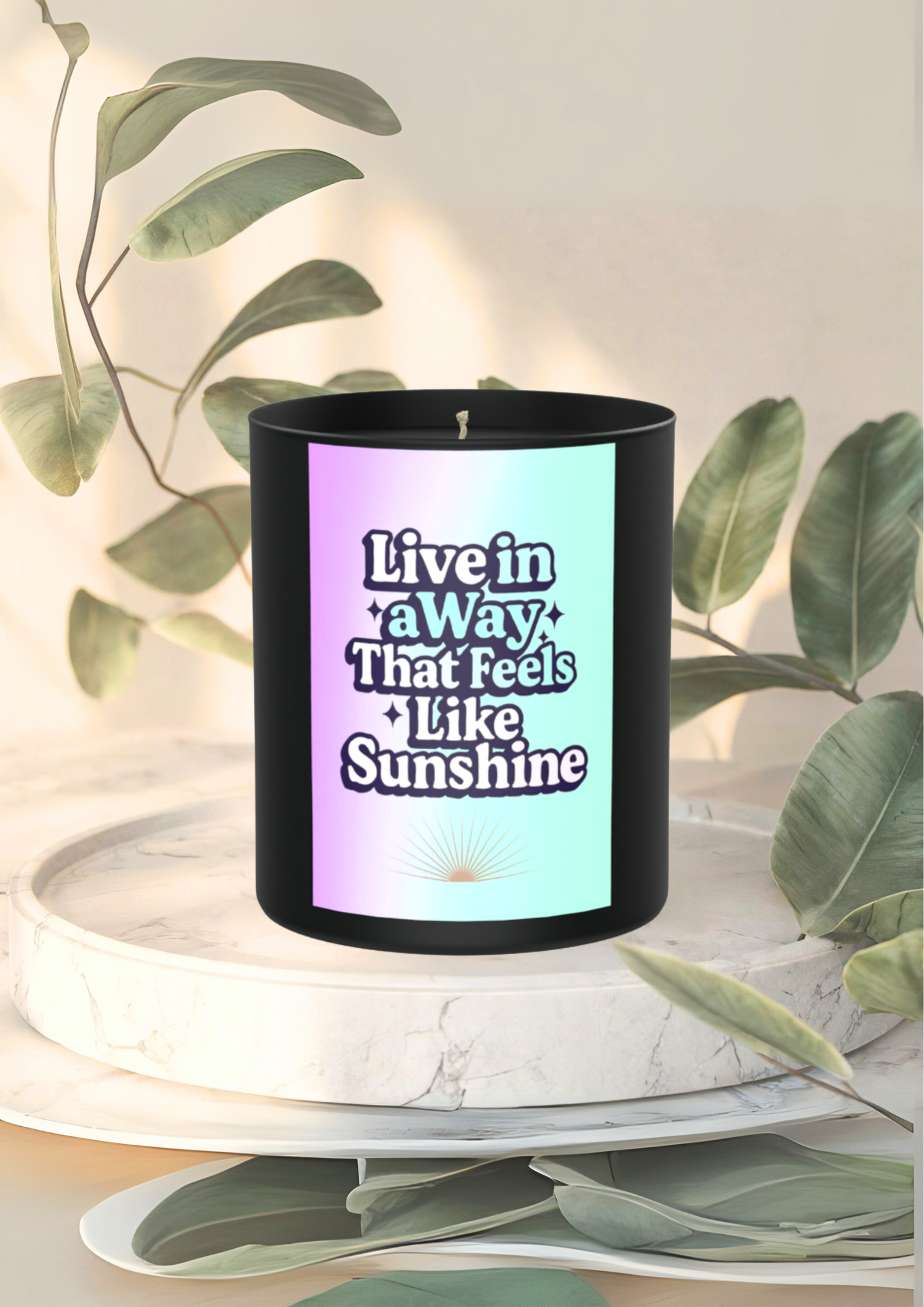 Live in a Way That Feels Like Sunshine 200g Black Candle ‘Dark Noir’