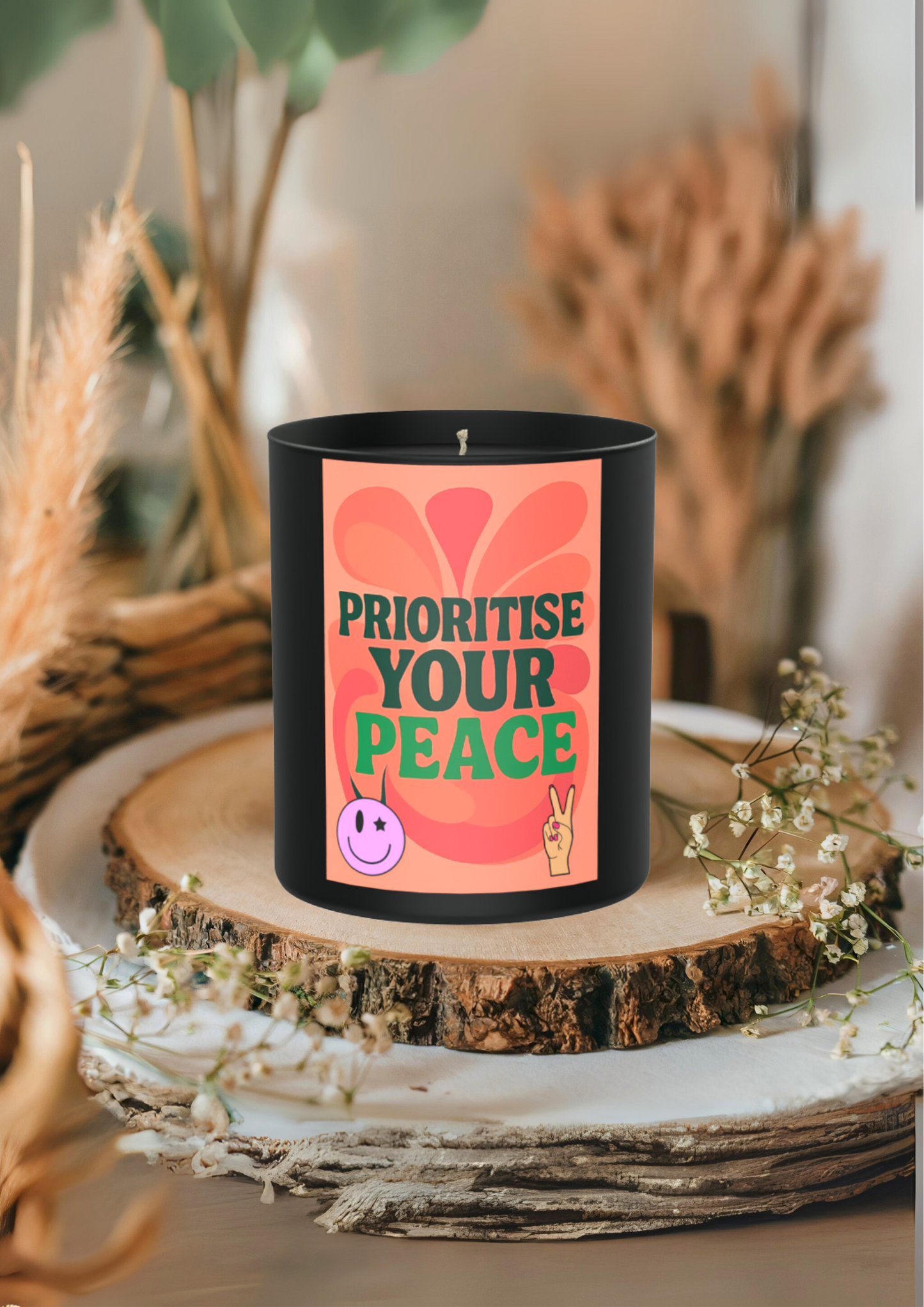 Prioritise Your Peace 200g Black Candle ‘Dark Noir’
