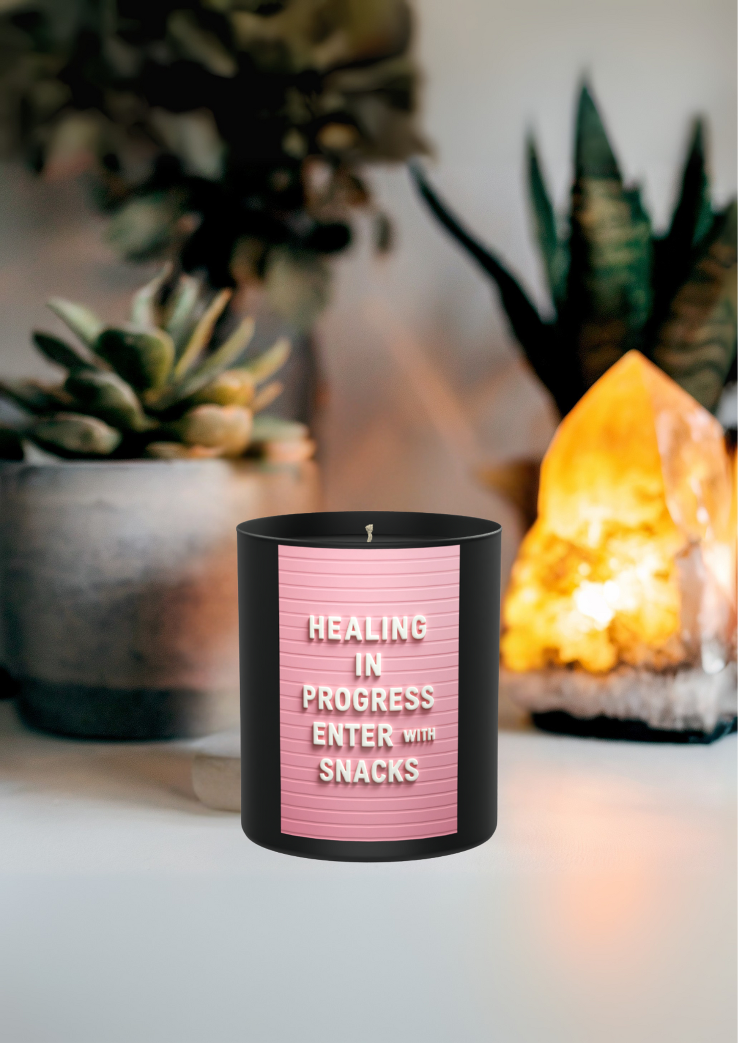 Healing in Progress – Enter with Snacks 200g Black Candle ‘Dark Noir’