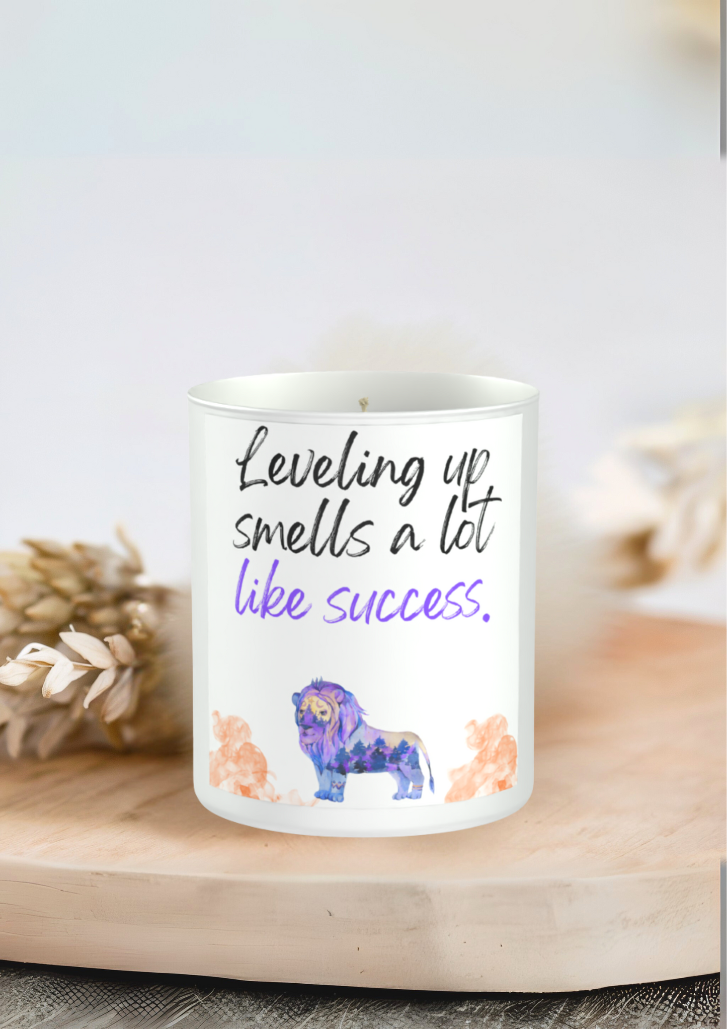 Leveling up smells a lot like success 200g White candle ‘Sandy Bay'