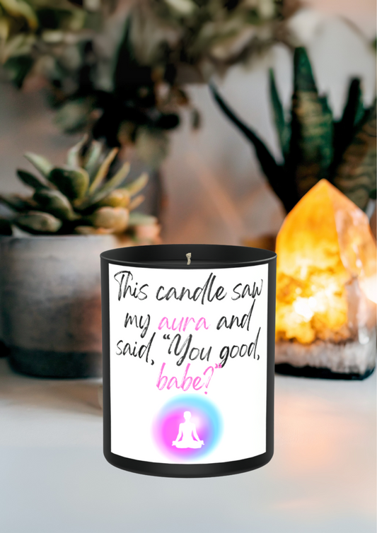 This Candle Saw My Aura and Said: You Good, Babe? 200g Black Candle ‘Dark Noir’