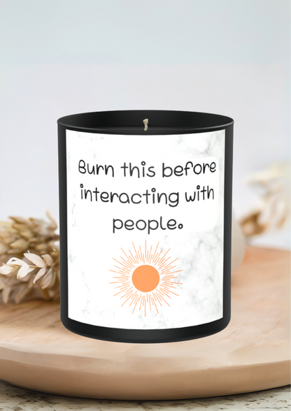 Burn This Before Interacting With People 200g Black Candle ‘Dark Noir’