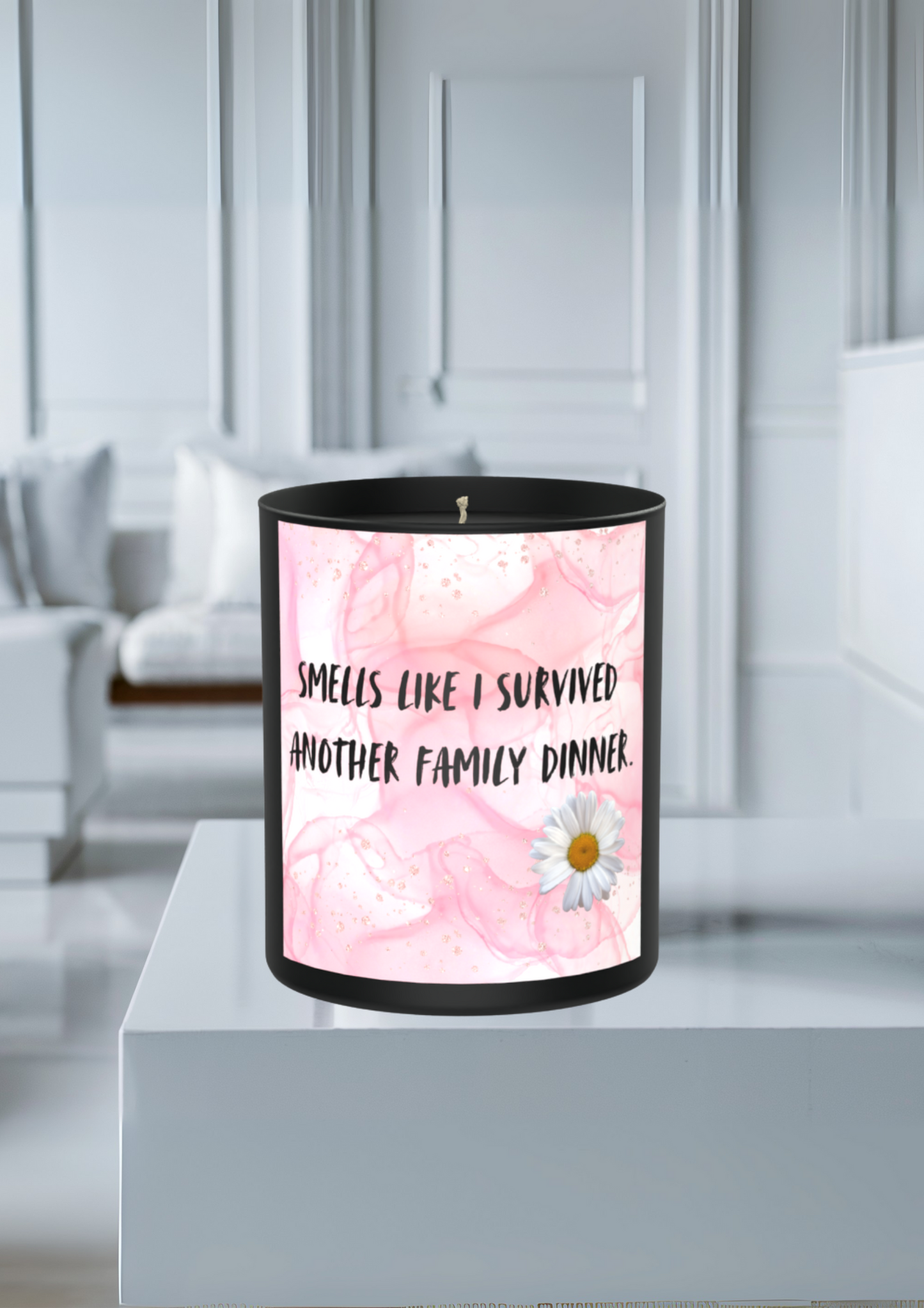 Smells Like I Survived Another Family Dinner 200g Black Candle ‘Dark Noir’