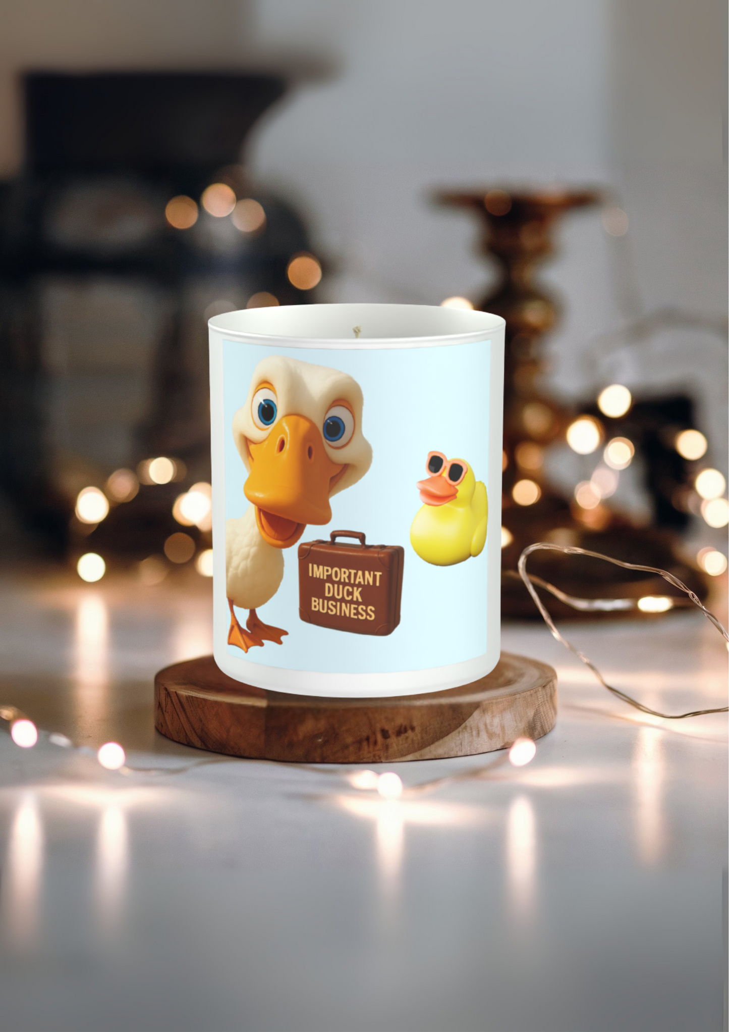 Important Duck Business 200g White candle ‘Sandy Bay'