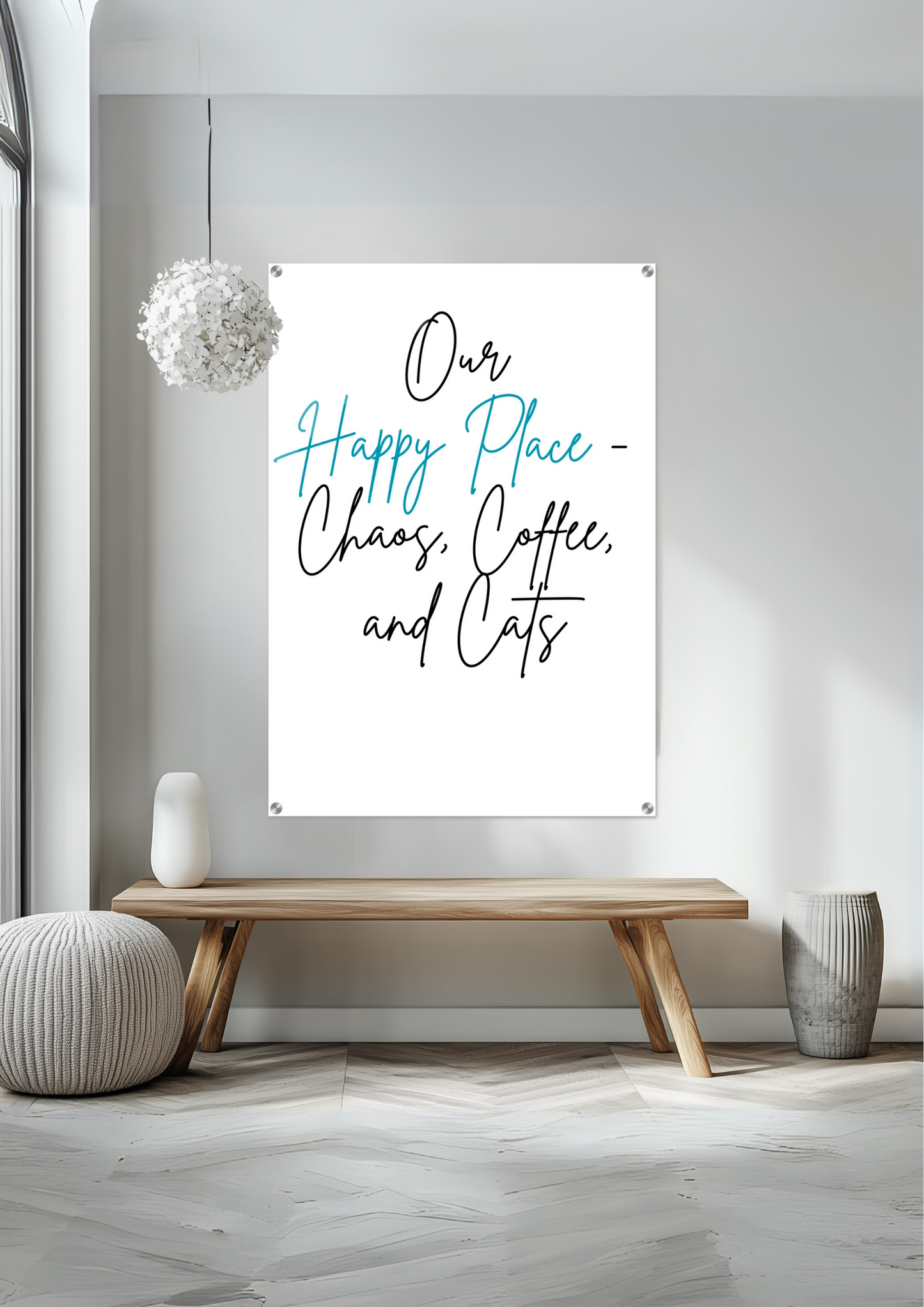 Our Happy Place Chaos Coffee And Cats Acrylic Print