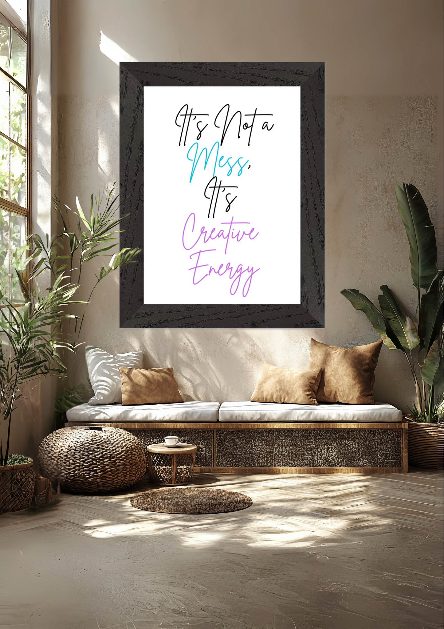 It's Not A Mess It's Creative Energy Premium Wooden Framed Poster With Premium Semi-Glossy Paper